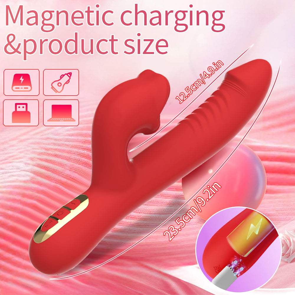 Latest Upgraded Design Tongue Licking Thrusting Vibrator