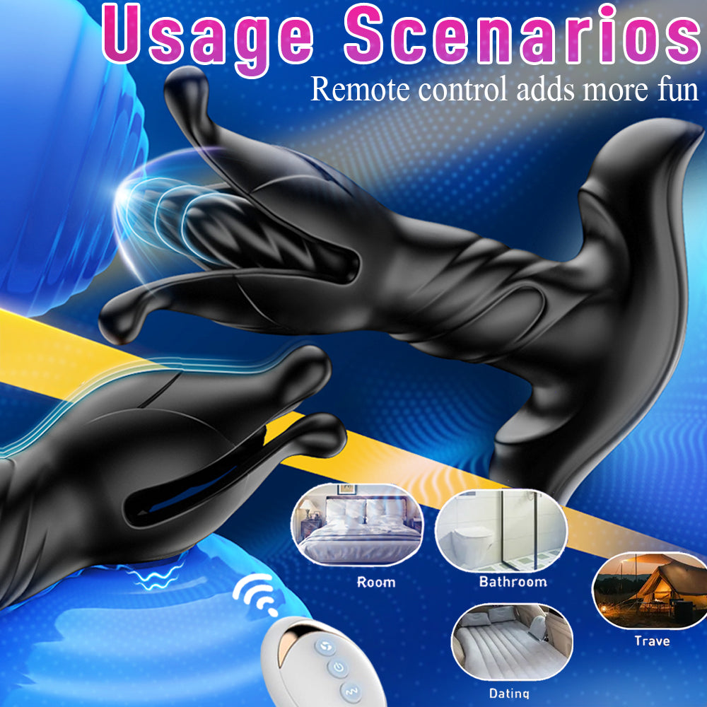 Thrusting Flapping And Vibrating Remote Controlled Anal Plug