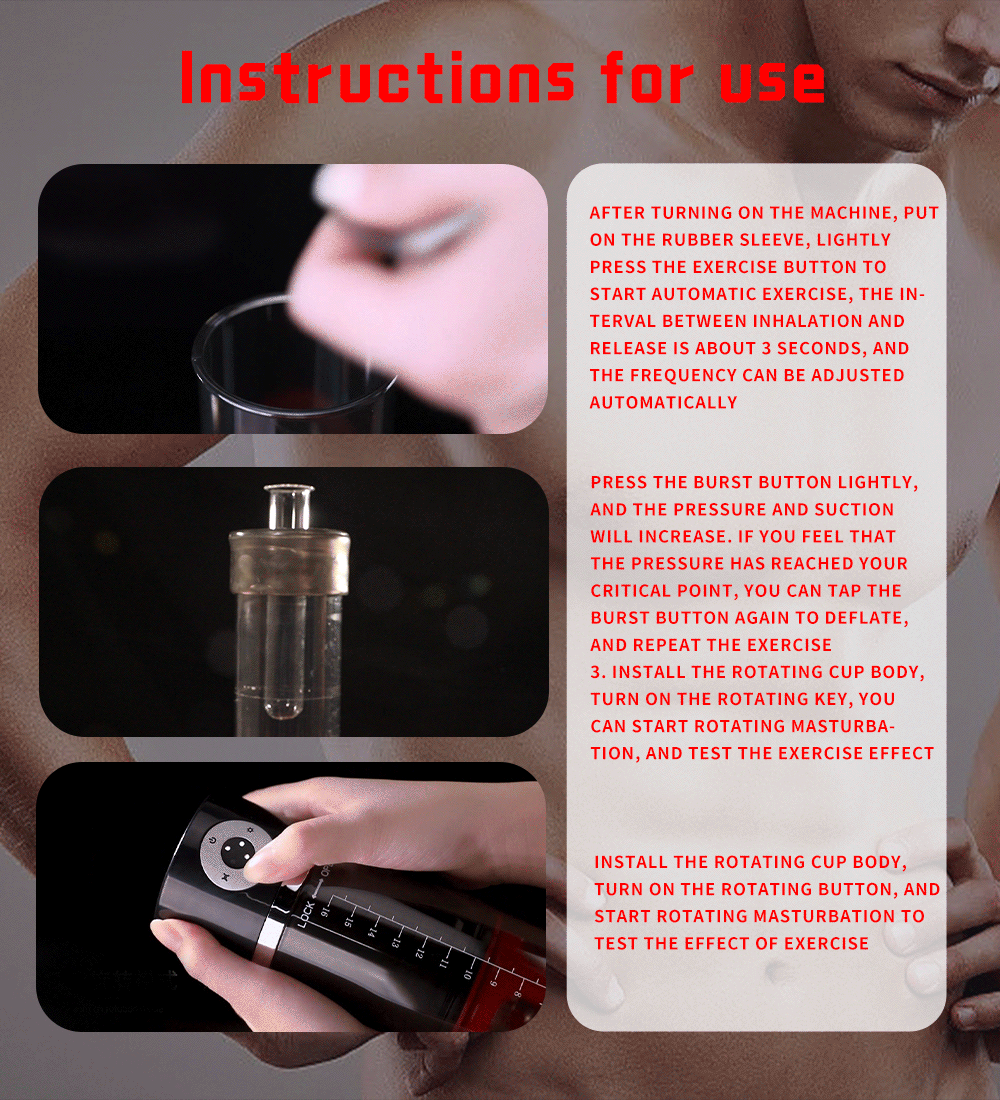 Premium Male Penis Suction Pump Spinning Masturbating Cup