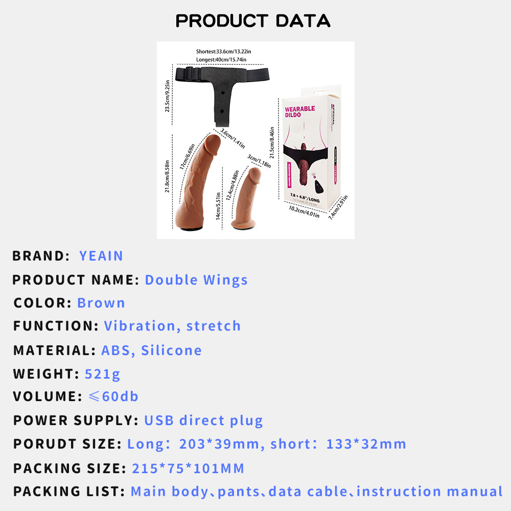 Vibrating Telescopic Dual Head Wearable Remote Controlled Dildo