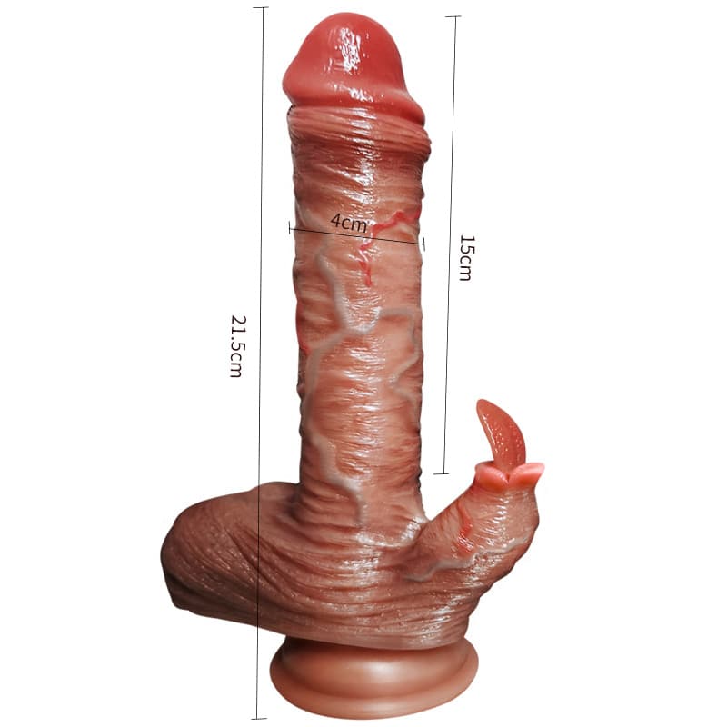 Telescopic Remote Controlled Heating Dildo With Licking Tongue