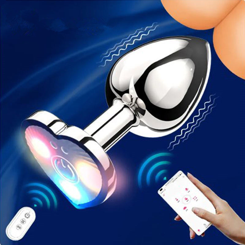 Remote Controlling Stainless Steel Heart Lighting Anal Plug Onion Toy Remote Controlling Stainless Steel Heart Lighting Anal Plug Onion Toy