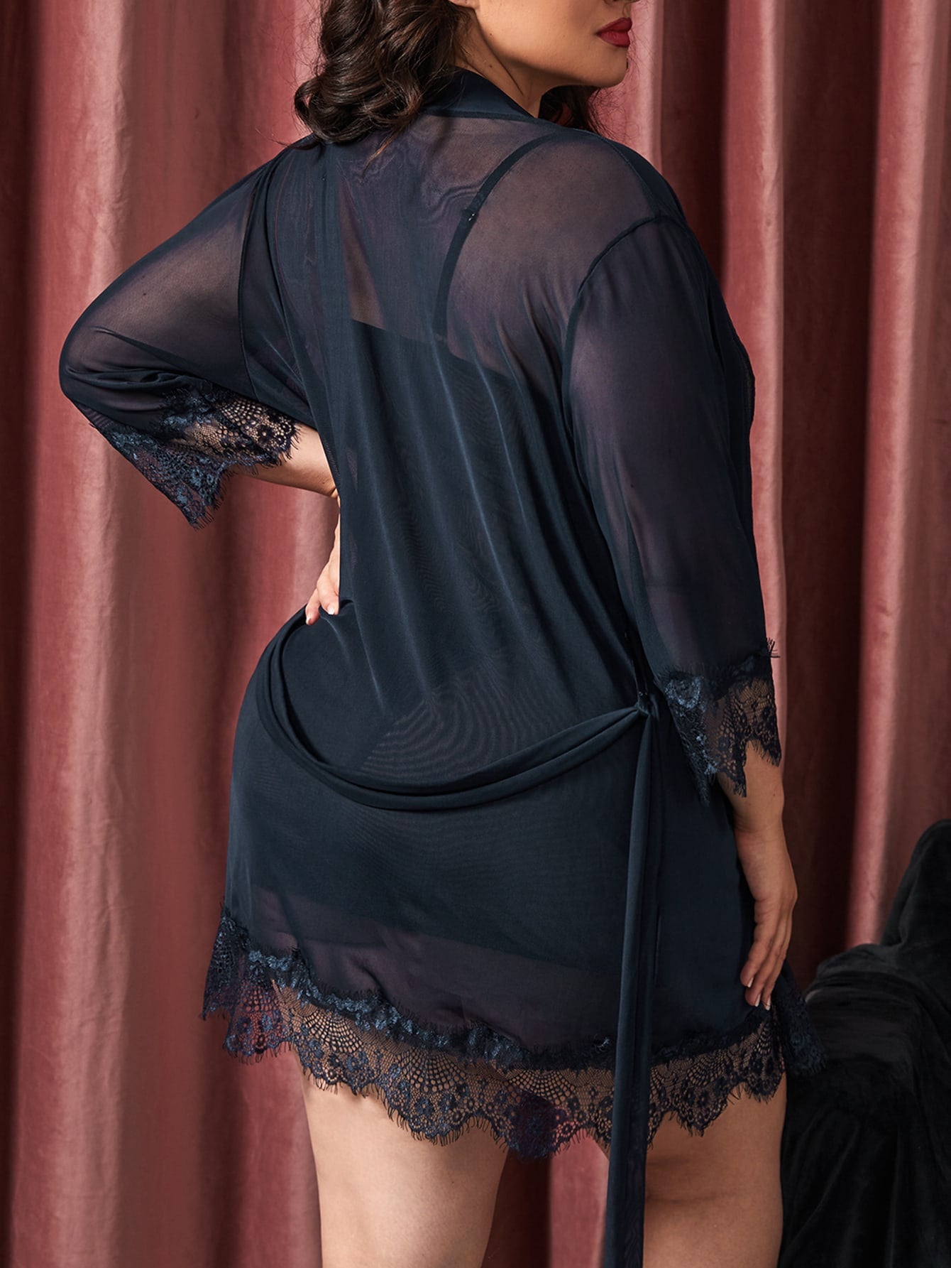 Tempting Black Transparent Lace Alluring Sleepwear - Onion Toy