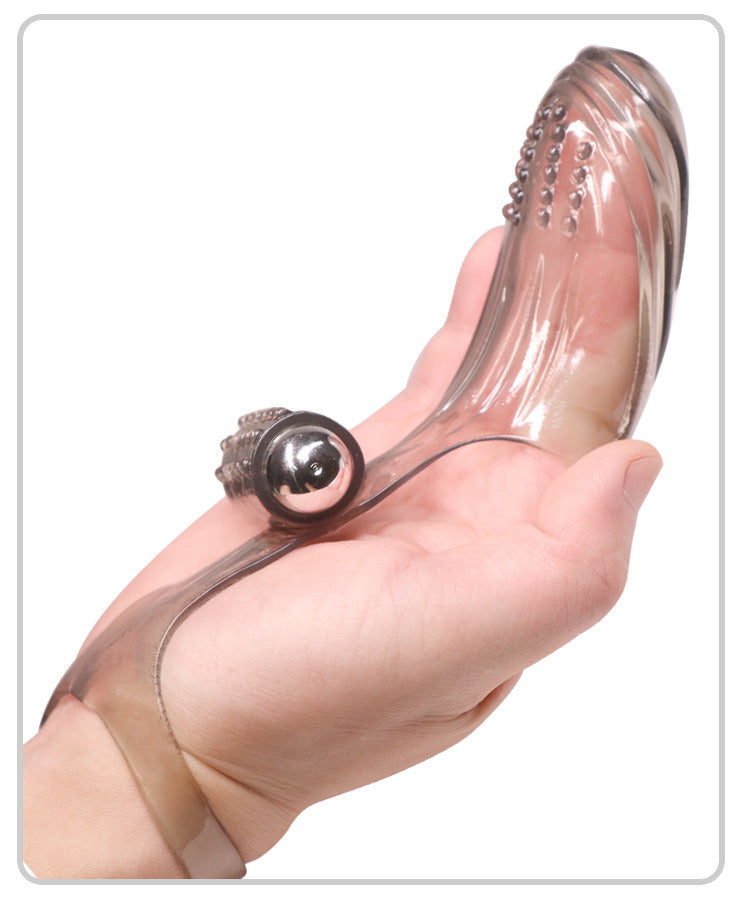 Transparent Female Squirting Finger Sleeve With Vibrator
