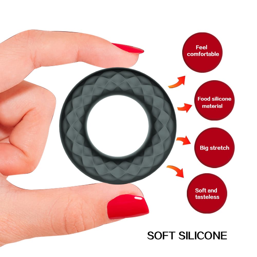 Stretchable Delay Ejaculation Silicone Cock Ring Vibrator