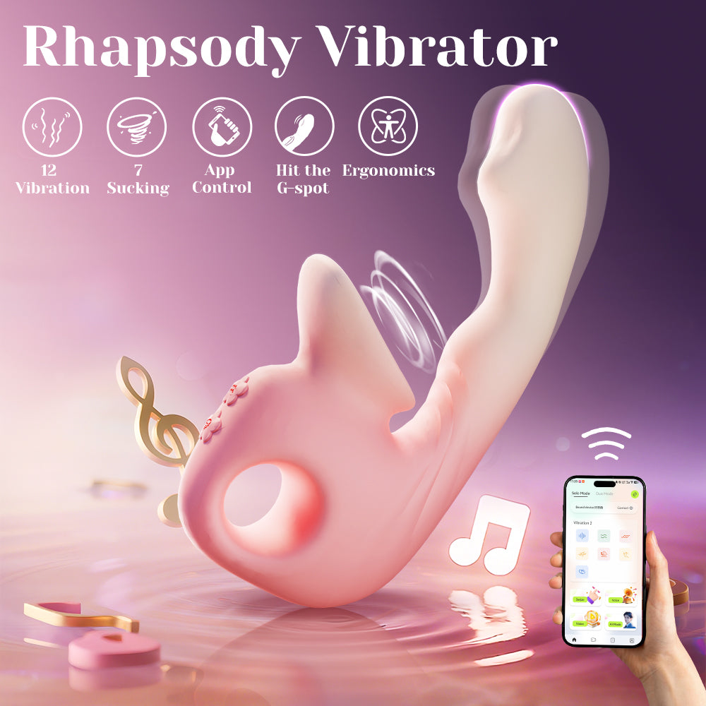 Rhapsody Mobile Application Controlled Sucking Vibrator