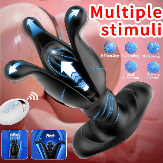 Thrusting Flapping And Vibrating Remote Controlled Anal Plug