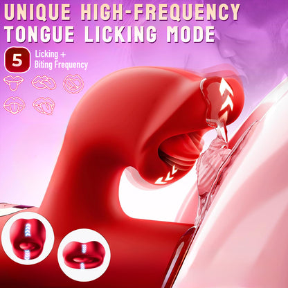Latest Upgraded Design Tongue Licking Thrusting Vibrator