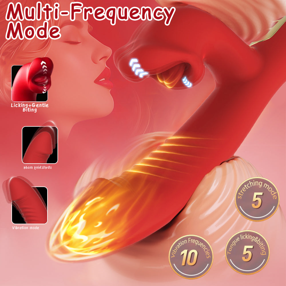Latest Upgraded Design Tongue Licking Thrusting Vibrator