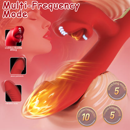 Latest Upgraded Design Tongue Licking Thrusting Vibrator