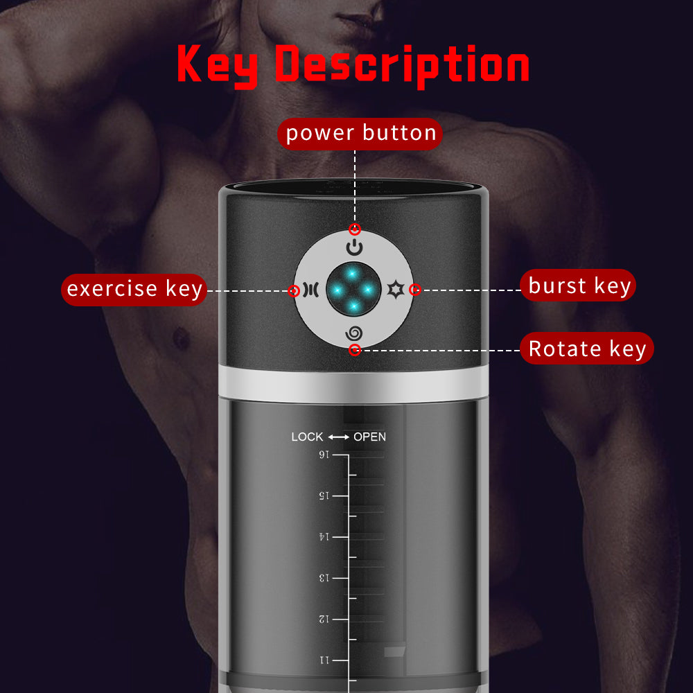 Premium Male Penis Suction Pump Spinning Masturbating Cup
