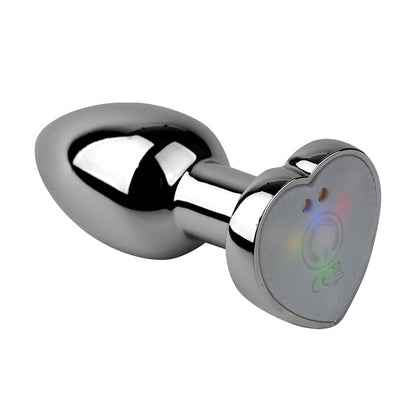 Remote Controlling Stainless Steel Heart Lighting Anal Plug