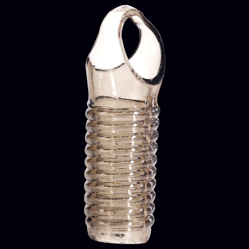 Crystal Silicone Particle Stripes Stimulating Cock Sleeve