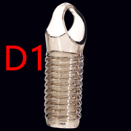 Crystal Silicone Particle Stripes Stimulating Cock Sleeve