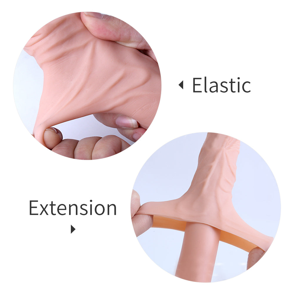 TPE Skin Color Delay Ejaculation Penis Enlargement Sleeve - Onion Toy