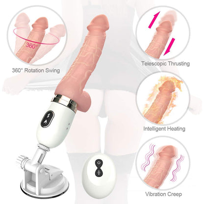 Intelligent Heating Remote Controlled Telescopic Dildo