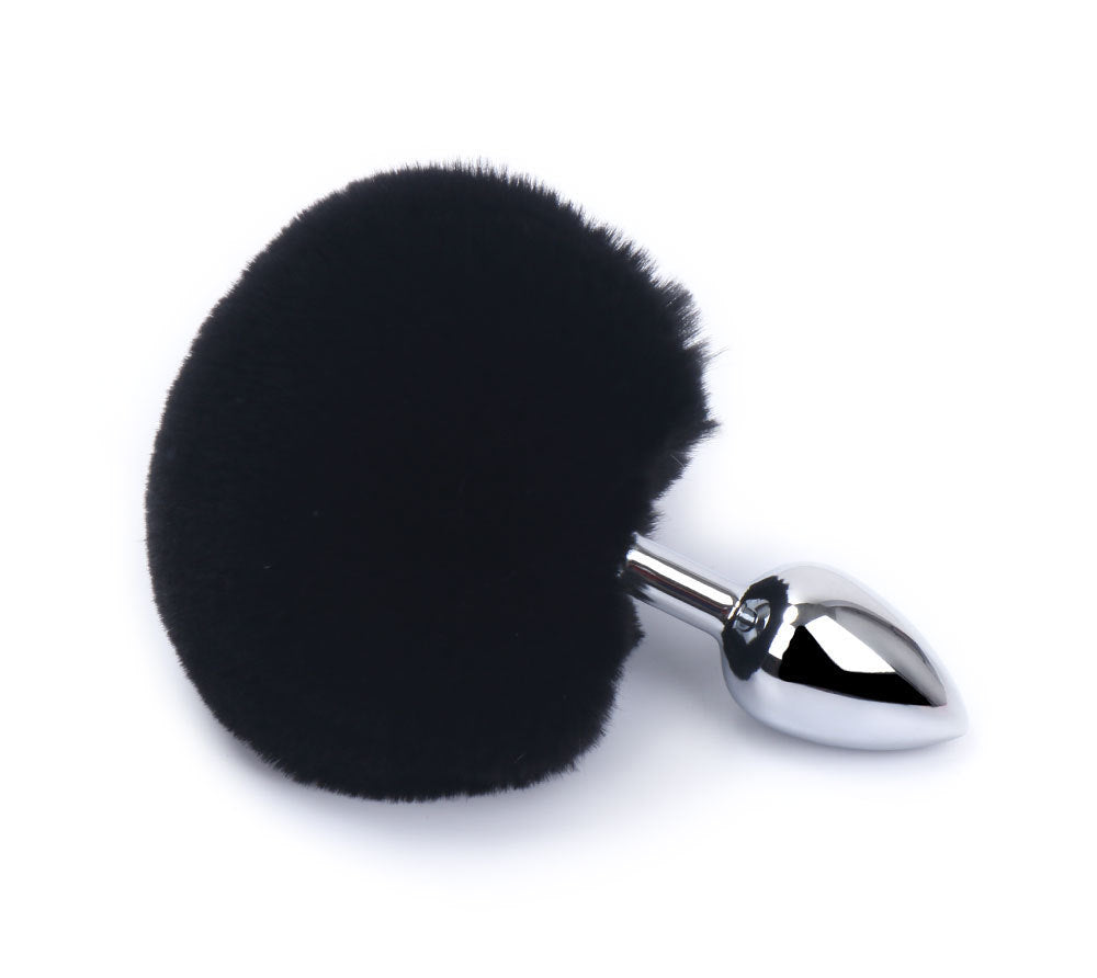 Cute Soft Artificial Feather Ball Tail Metal Anal Plug Onion Toy Cute Soft Artificial Feather Ball Tail Metal Anal Plug Onion Toy
