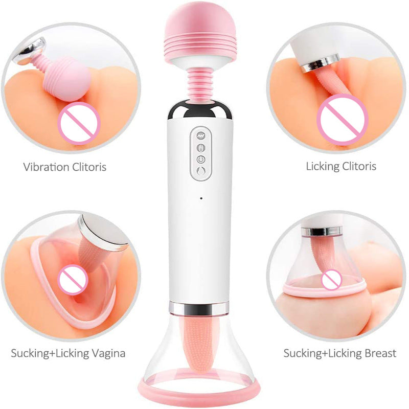 Dual Head Vibrating and Tongue Licking Massager - Onion Toy