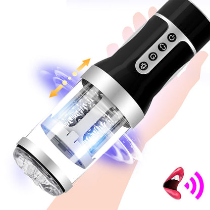 Automatic Rotation Vibrator Male Voice Interaction Masturbator - Onion Toy