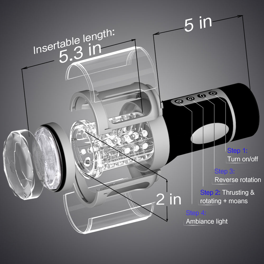 Automatic Rotation Vibrator Male Voice Interaction Masturbator - Onion Toy