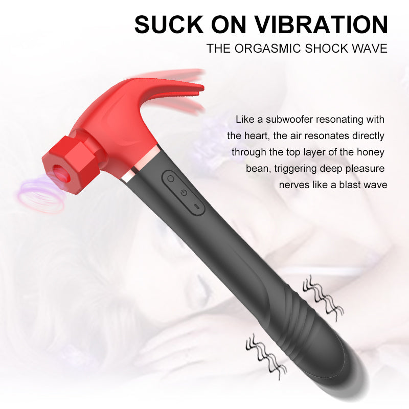 Hammer Shape Vibrating Sucking Multi Functions Massager