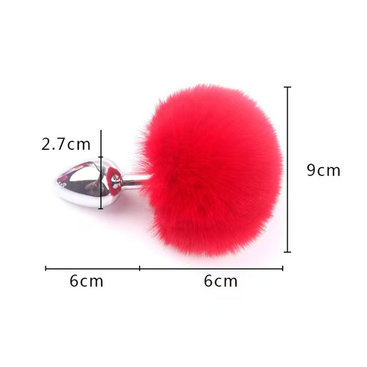 Cute Soft Artificial Feather Ball Tail Metal Anal Plug Onion Toy Cute Soft Artificial Feather Ball Tail Metal Anal Plug Onion Toy