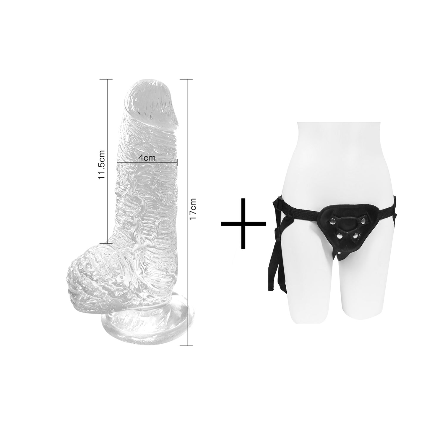 Clear Crystal High Quality Healthy Material Silicone Transparent Dildo