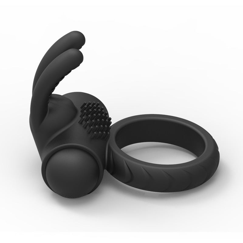 Rabbit Ear Silicone Vibration Massaging Cock Ring