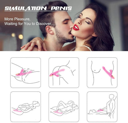 Smart Heating Vibrating Dildo with Clitral Sucking Stimulator