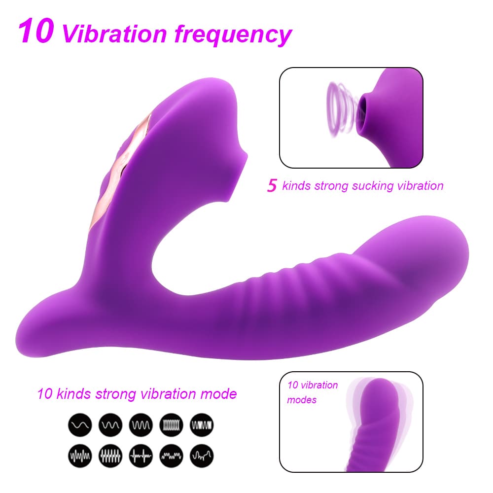 Rechargeable Clitoral Sucking G Spot Dildo Vibrator