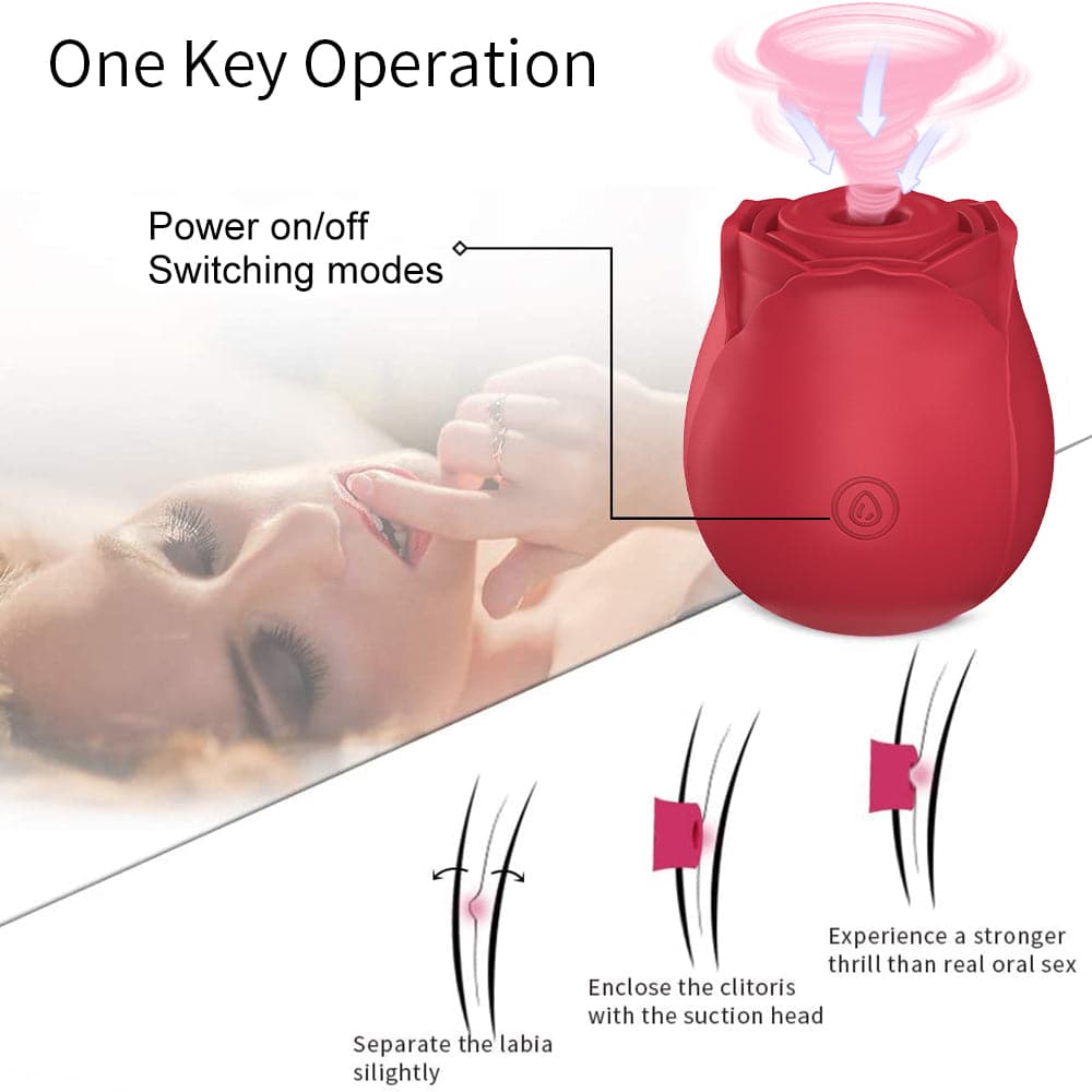 Rose Shape Vagina G Spot Sucking Stimulation Vibrator