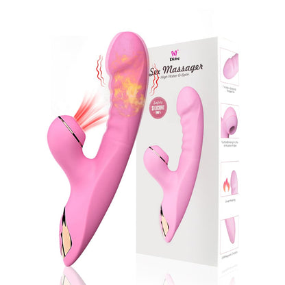 Smart Heating Vibrating Dildo with Clitral Sucking Stimulator