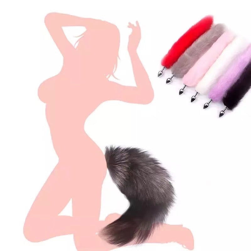 Stainless Steel Colourful Fox Tail Cosplay Anal Plug