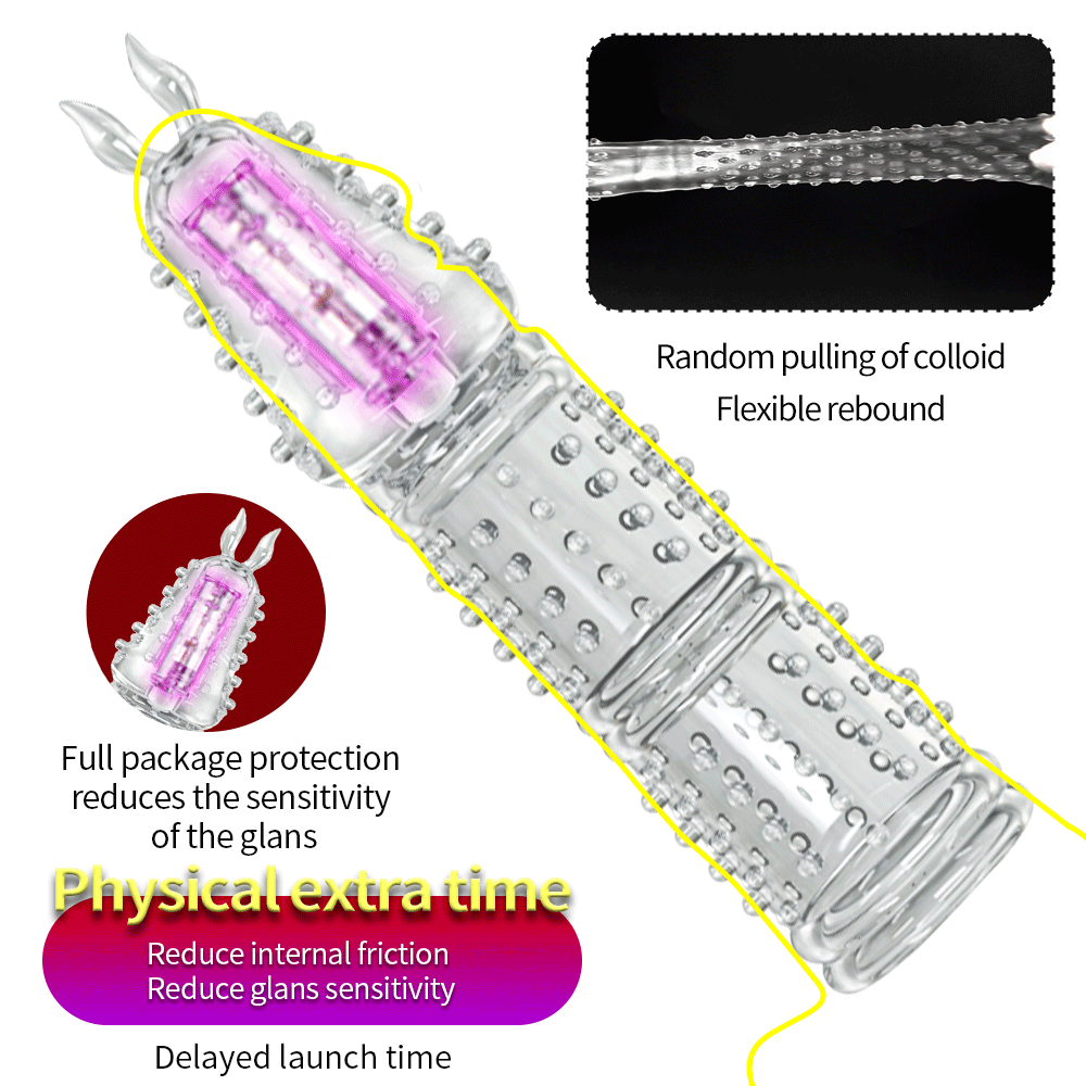 Reusable Silicone Transparent Clitral Stumilation Cock Sleeve