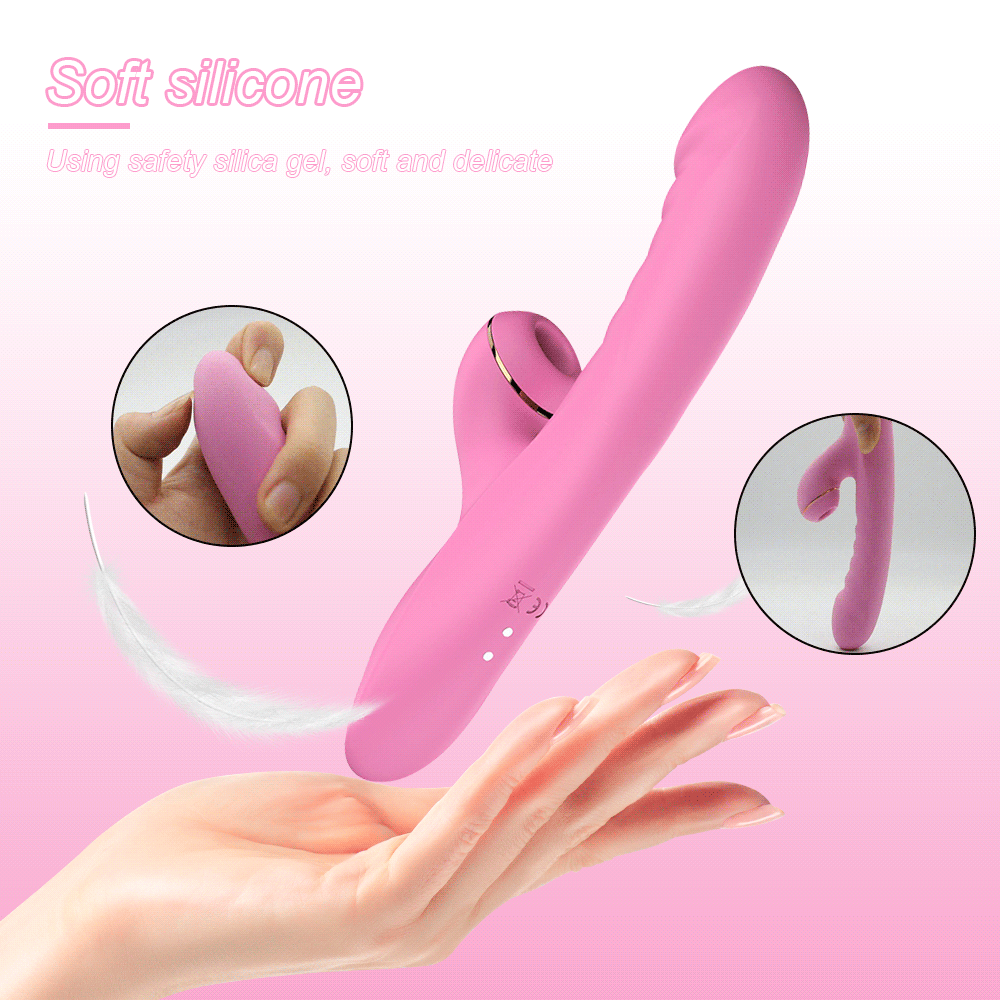 Smart Heating Vibrating Dildo with Clitral Sucking Stimulator