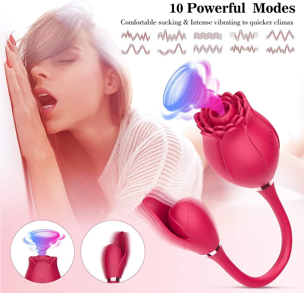 Rose Sucking and Licking Multiple Pleasures Vibrator