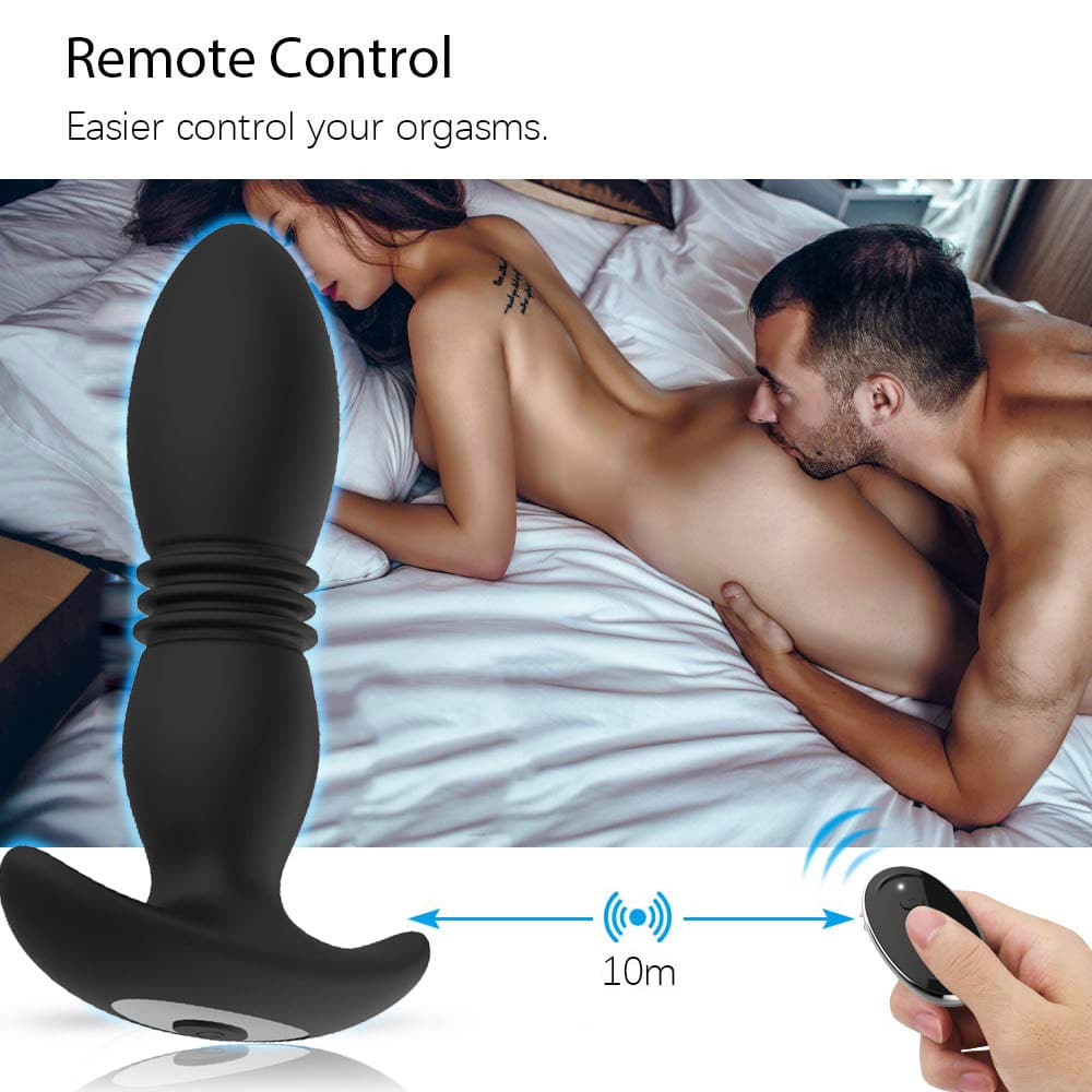 USB Rechargeable Remote Vibrating and Thrusting Anal Plug Onion Toy USB Rechargeable Remote Vibrating and Thrusting Anal Plug Onion Toy
