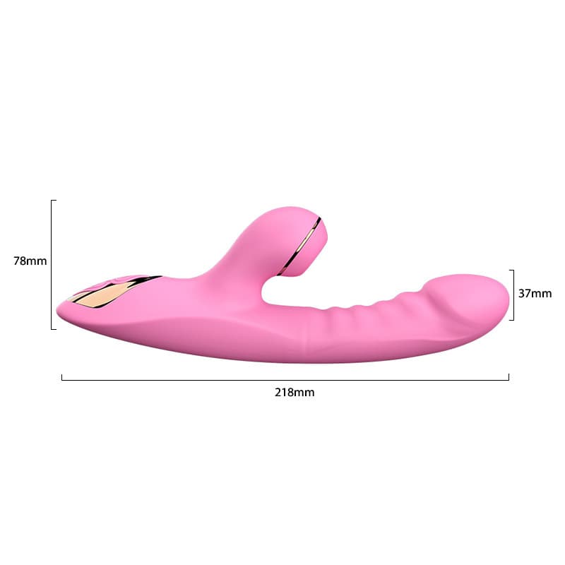 Smart Heating Vibrating Dildo with Clitral Sucking Stimulator