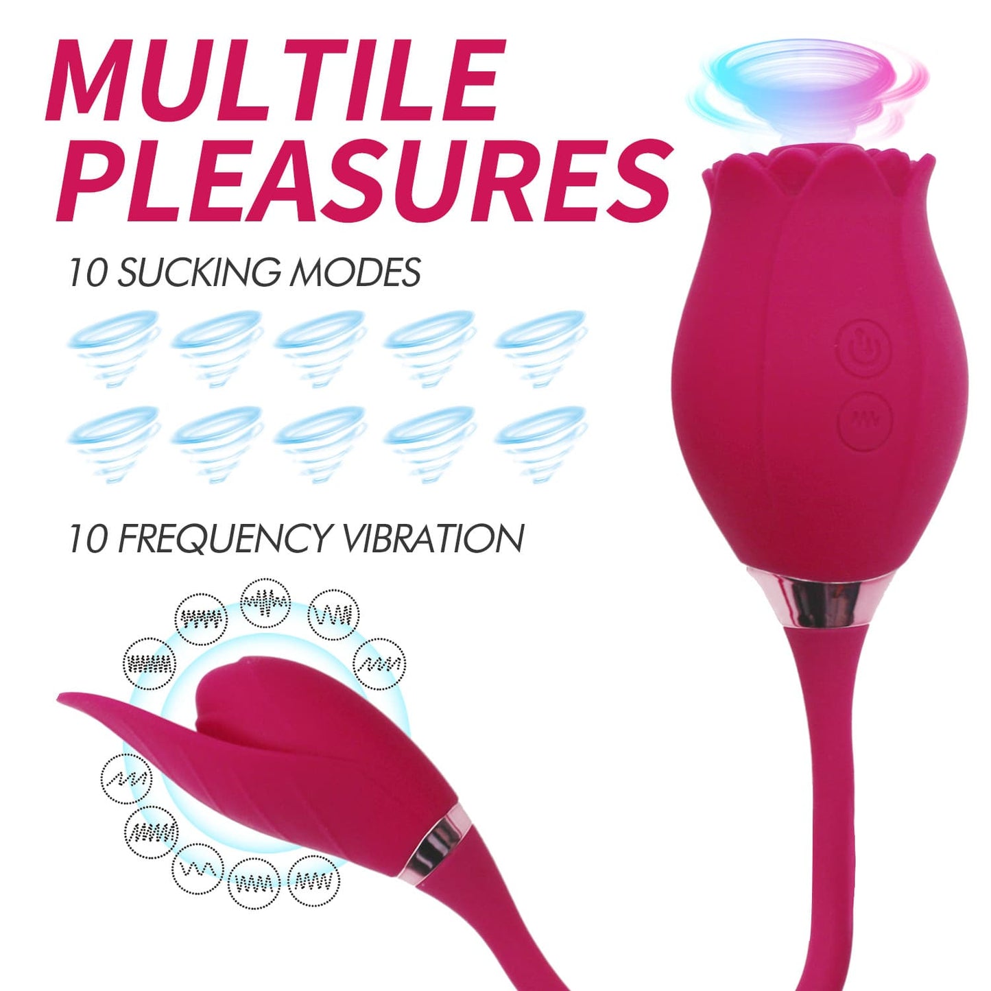 Rose Sucking and Licking Multiple Pleasures Vibrator