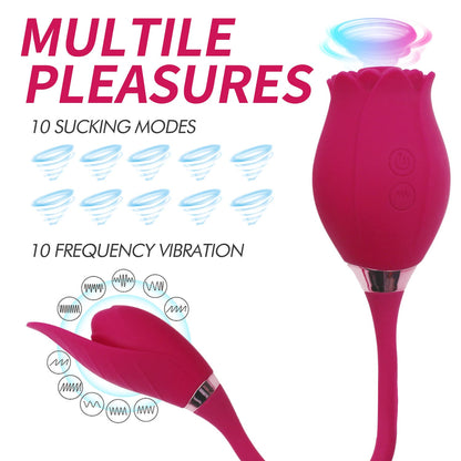Rose Sucking and Licking Multiple Pleasures Vibrator